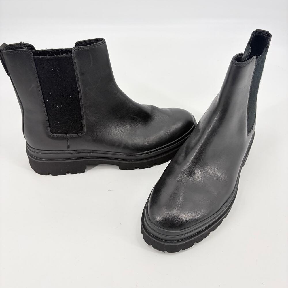 Vince Benner Water Repellent Mens Boots Sz 11.5 Pull On Chelsea Boots Black Lug